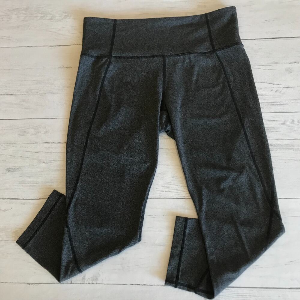 Athleta Leggings Womens SZ Medium Heather Gray Cropped Hidden Pocket Activewear